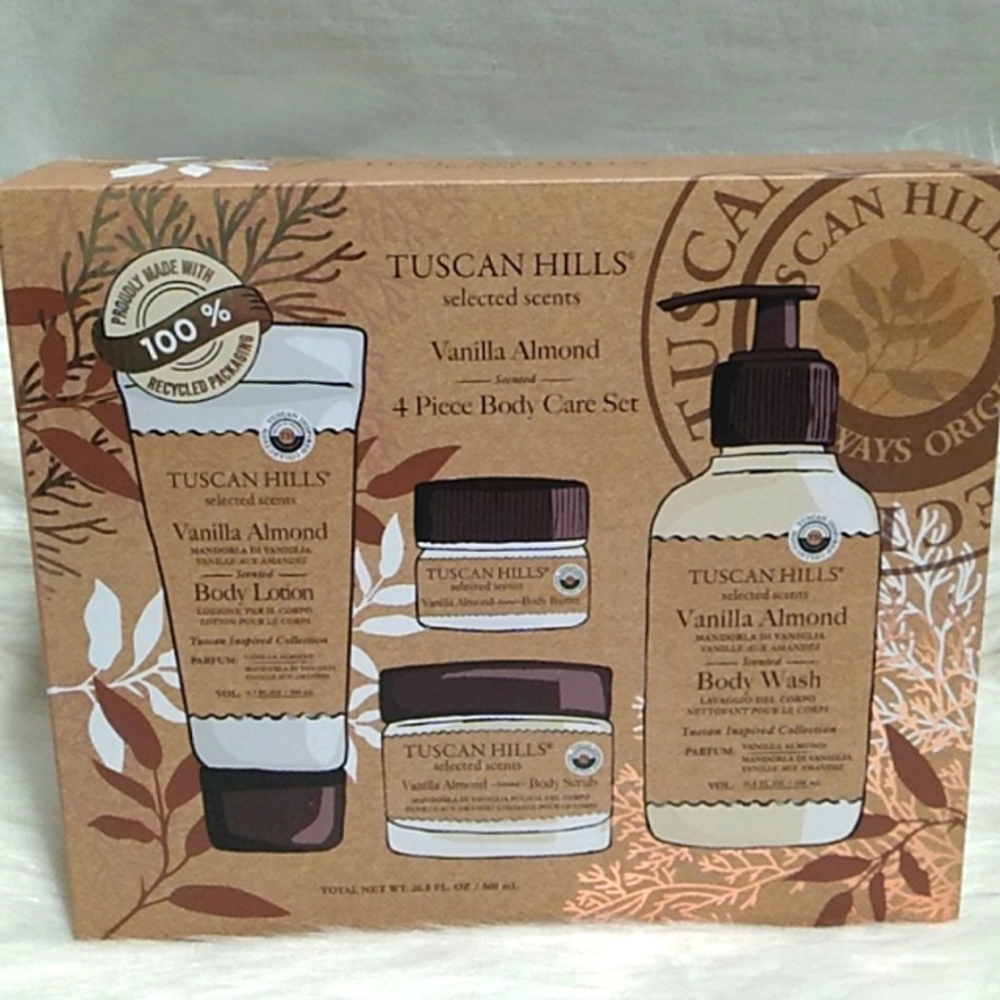FINAL SALE! NWT Tuscan Hills Vanilla Almond Lotion, Body Butter, Scrub, Wash